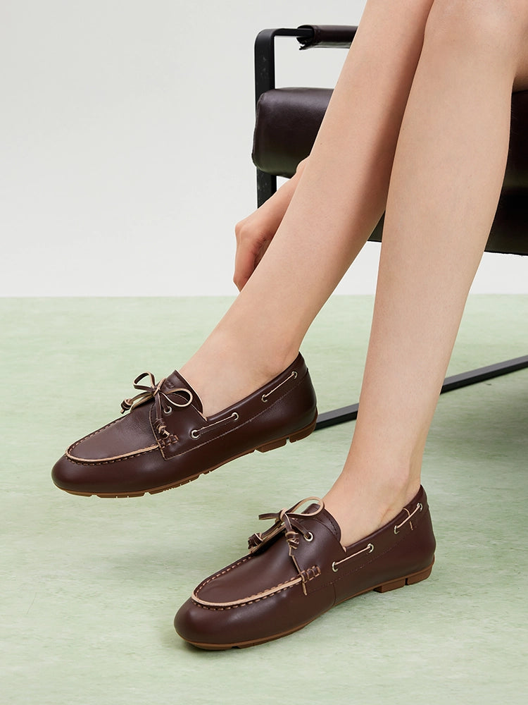 PAZZION, 608-1B LOAFERS FLAT, Brown