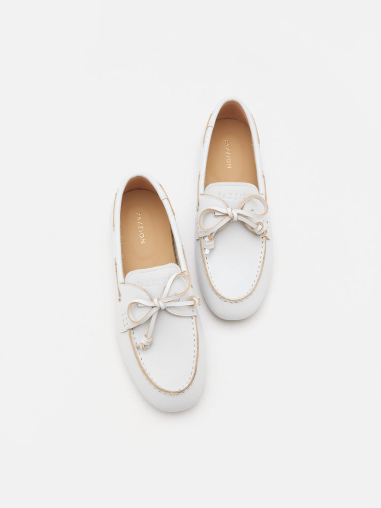 PAZZION, 608-1B LOAFERS FLAT, White
