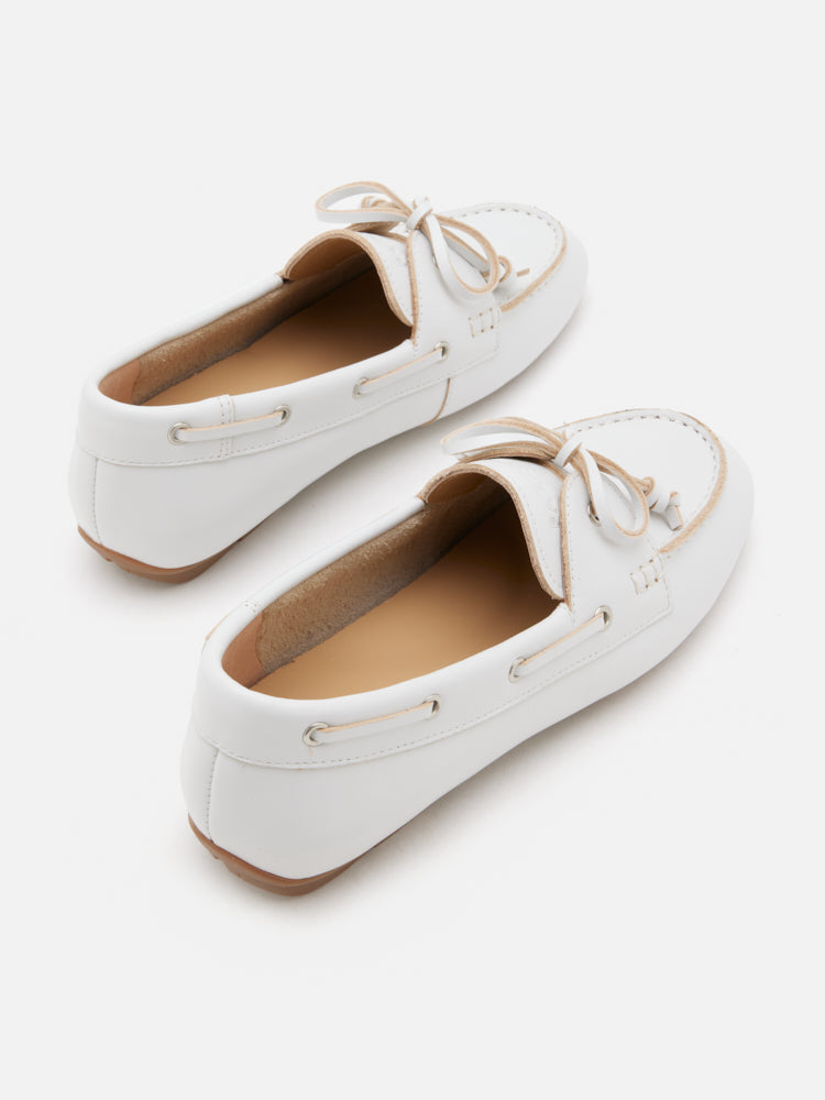 PAZZION, 608-1B LOAFERS FLAT, White