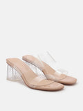 Alexandra Neutral Clear Strap Heels