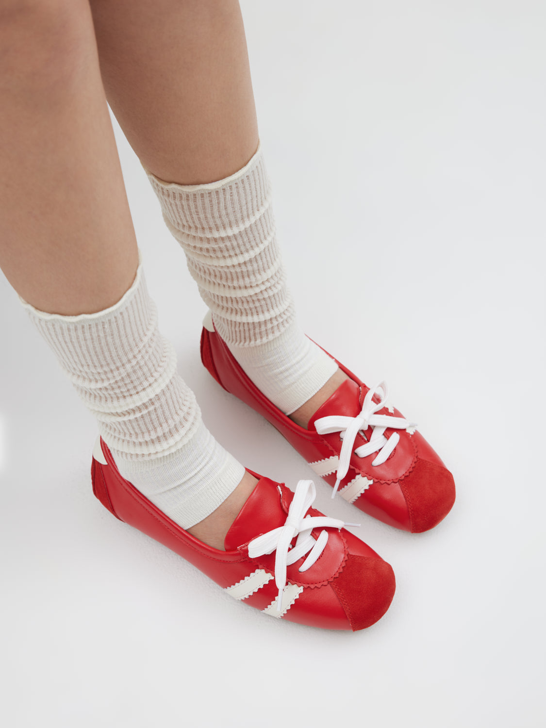 PAZZION, Alice Ballerina Sneakers, Red