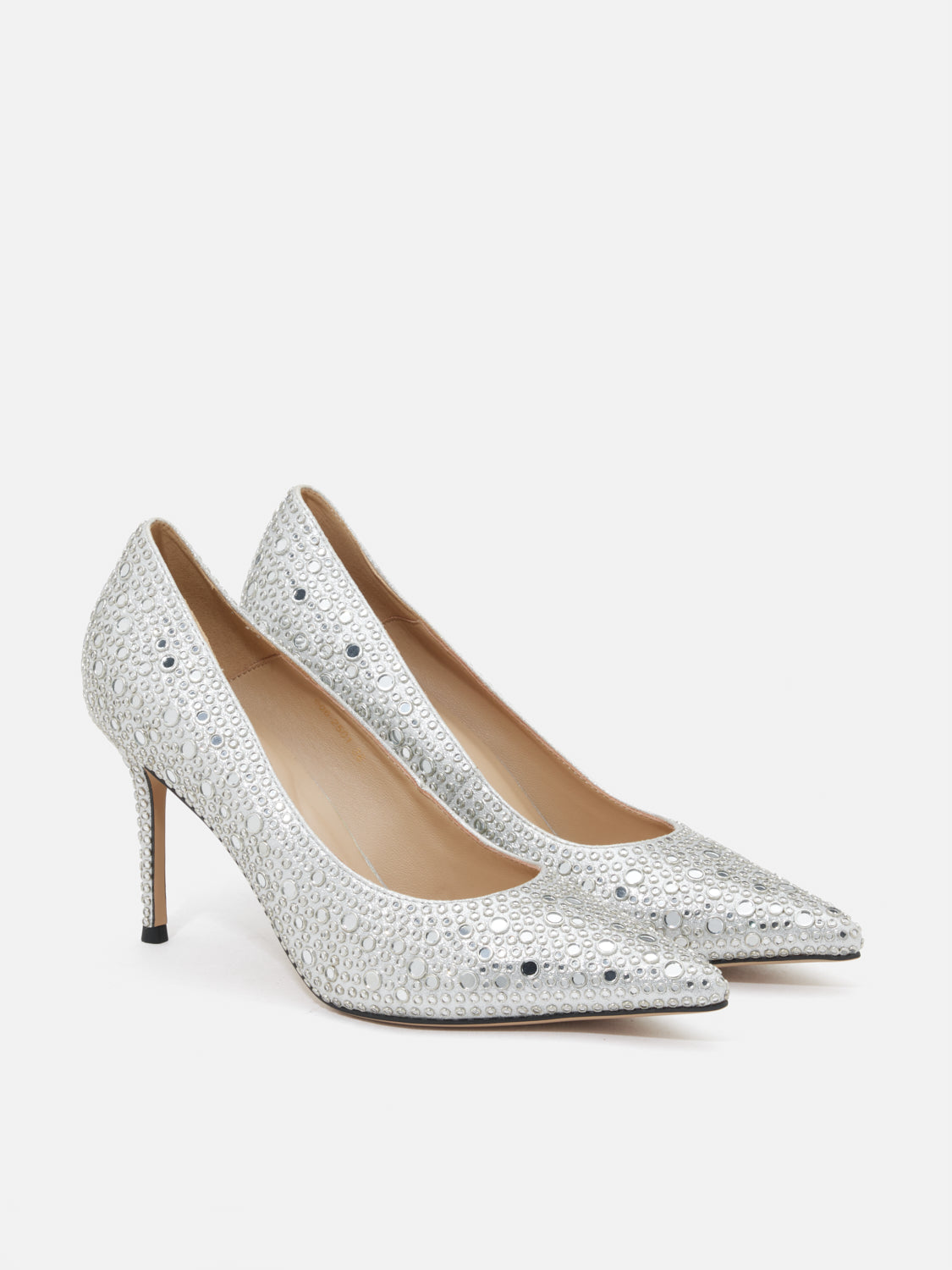 PAZZION, Amalisse Crystal Embellished Heels, Silver