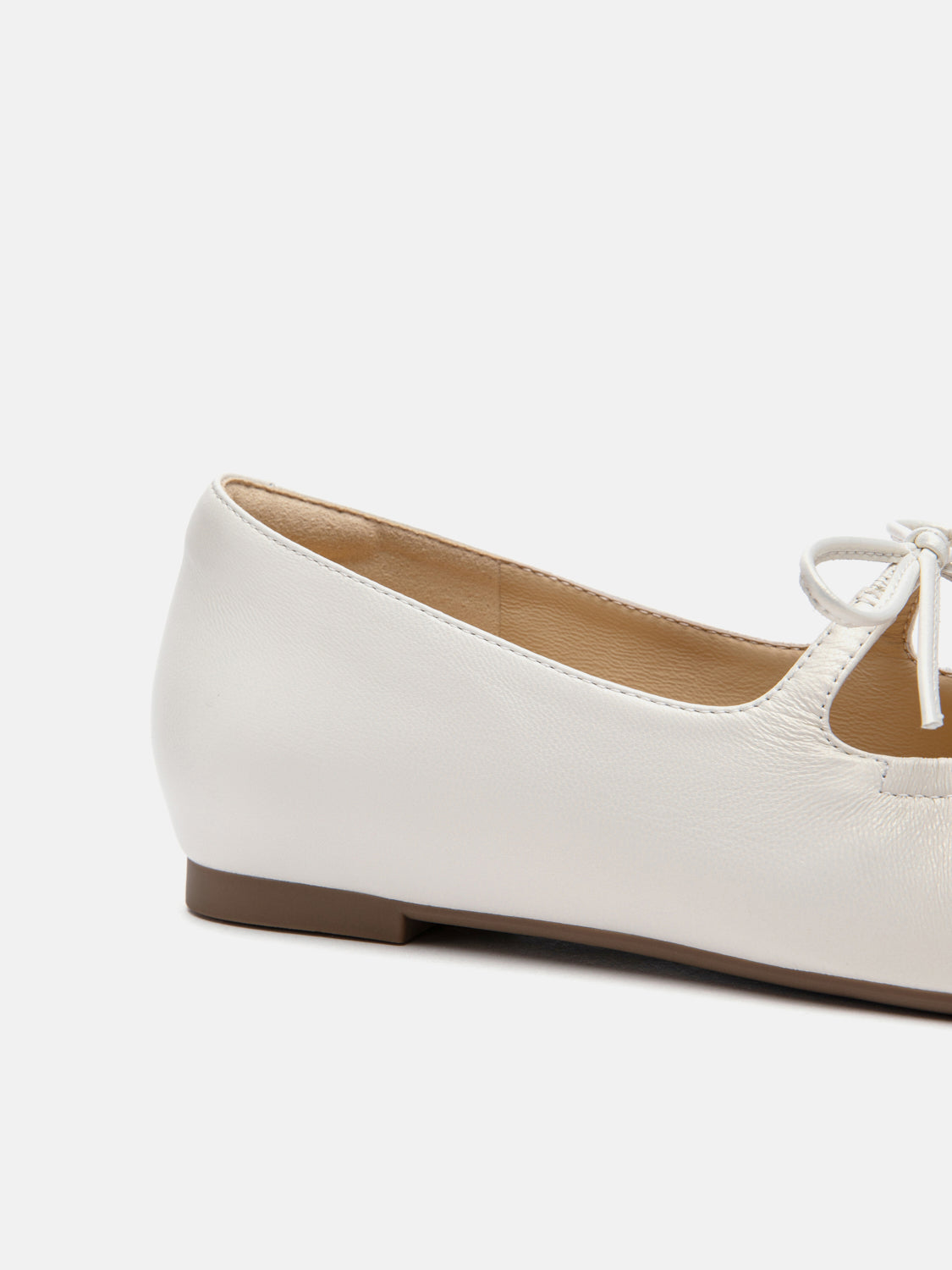 PAZZION, Angelica Bow Leather Mary Janes, Beige