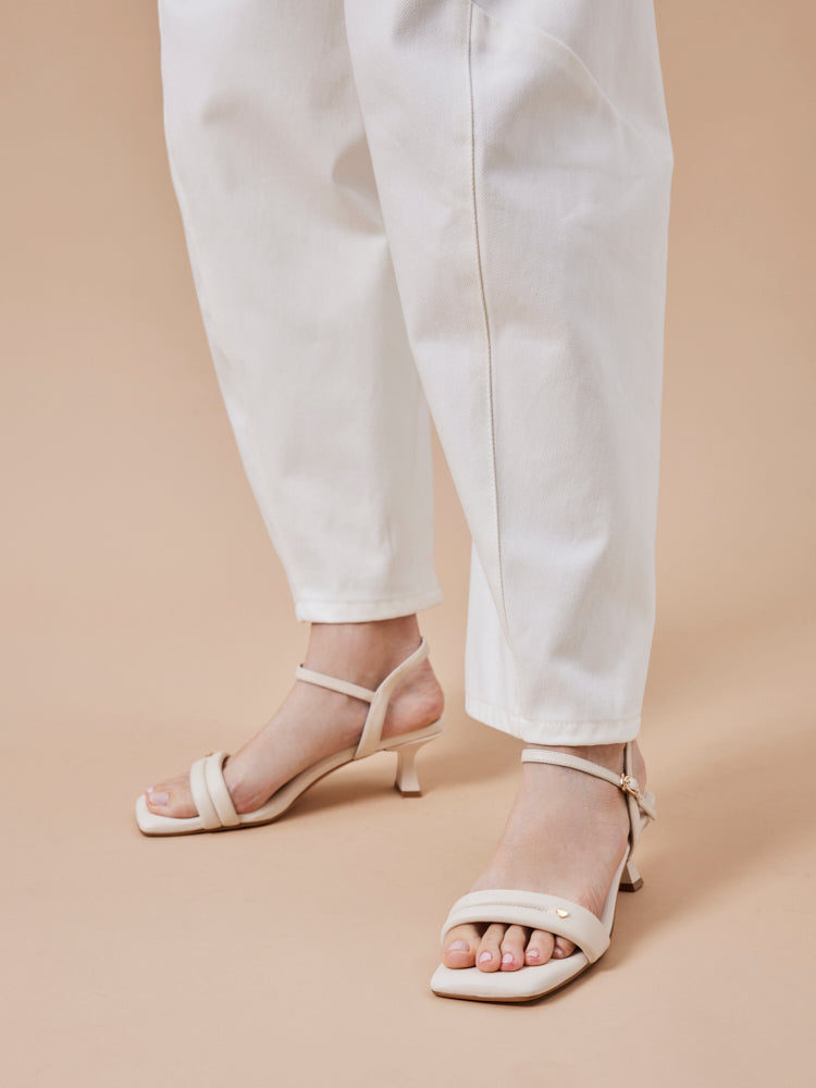PAZZION, Bella Strappy Heels, Beige