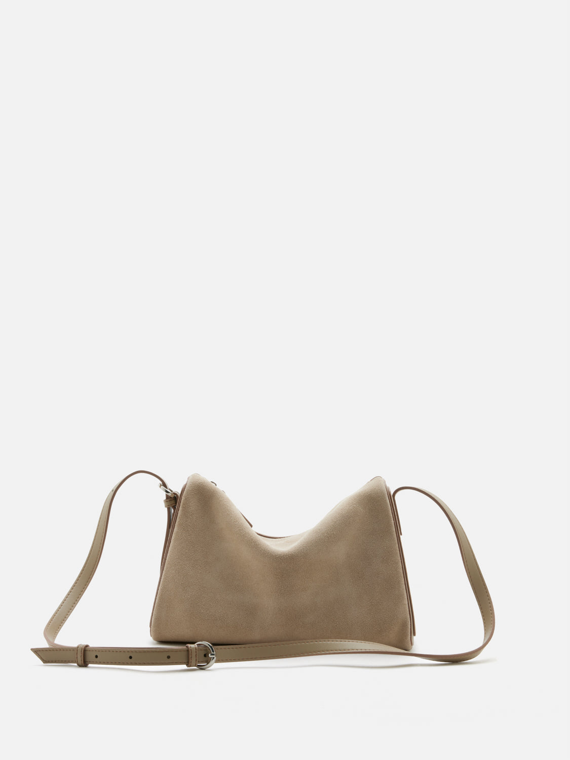 PAZZION, Bellarise Suede Shoulder Bag, Lightkhaki