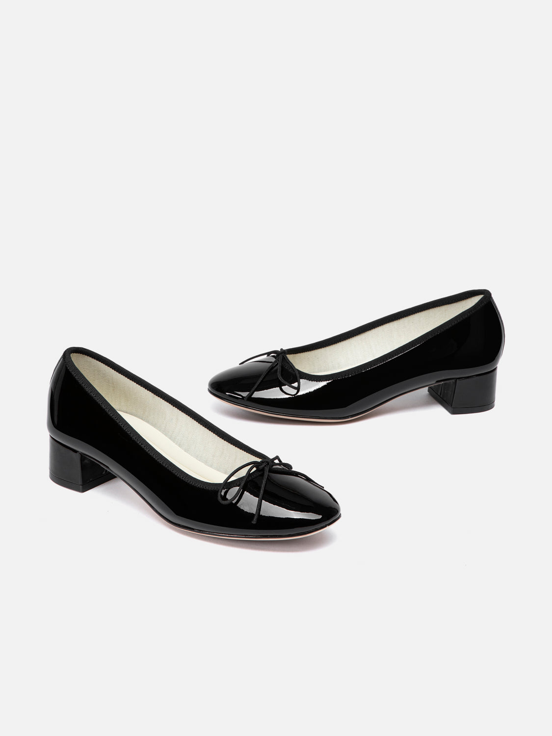 PAZZION, Belmara Bow-Tied Patent Leather Heels, Black