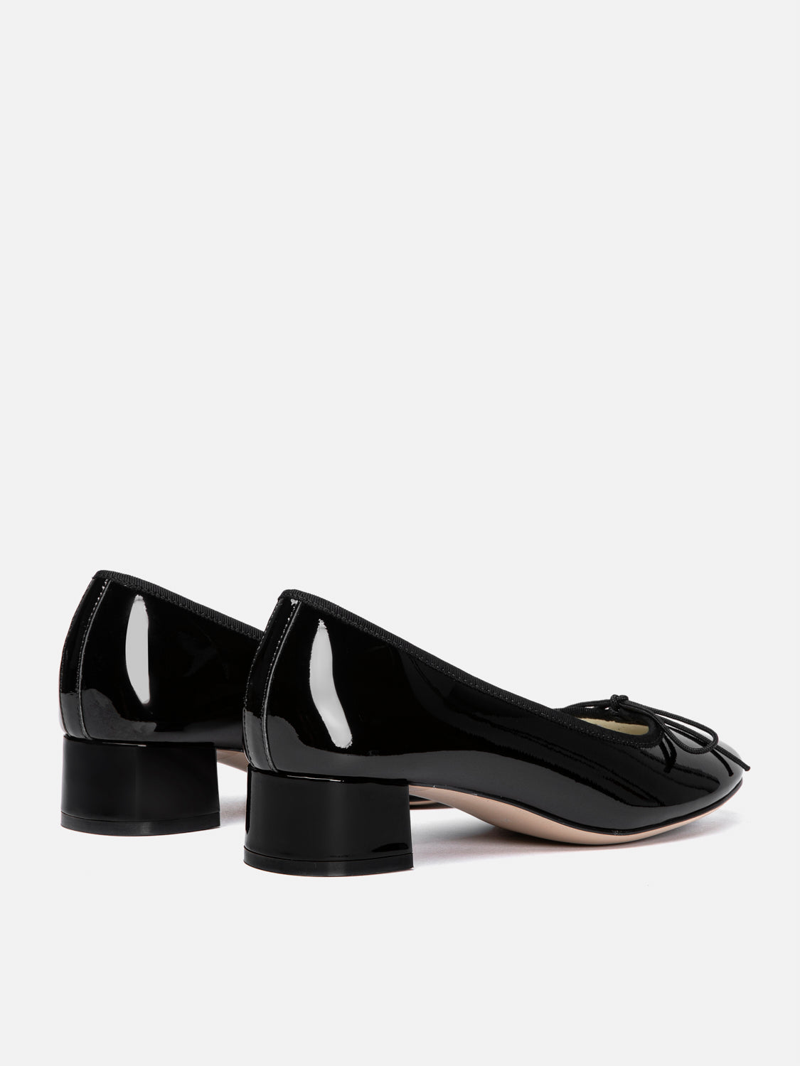 PAZZION, Belmara Bow-Tied Patent Leather Heels, Black