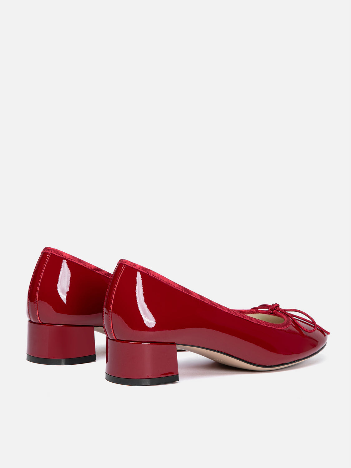 PAZZION, Belmara Bow-Tied Patent Leather Heels, Red