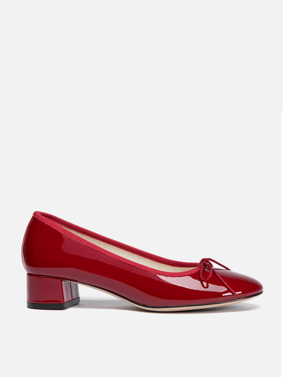 PAZZION, Belmara Bow-Tied Patent Leather Heels, Red