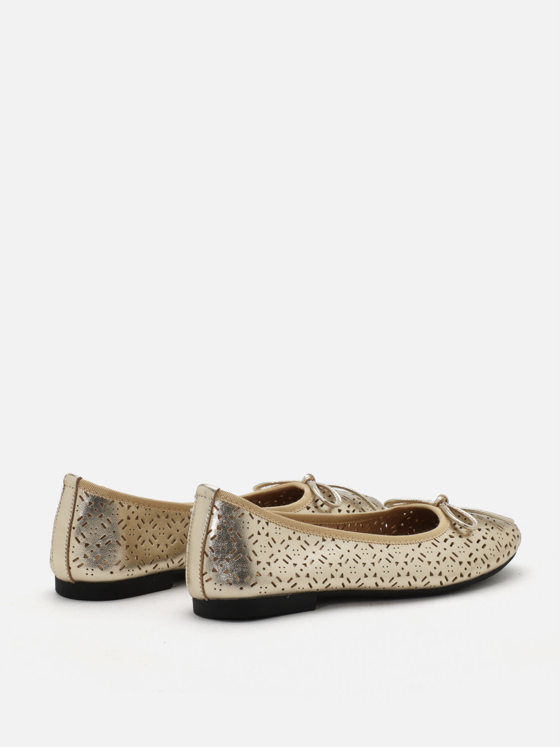 PAZZION, Bernadette Perforated Leather Flats, Gold