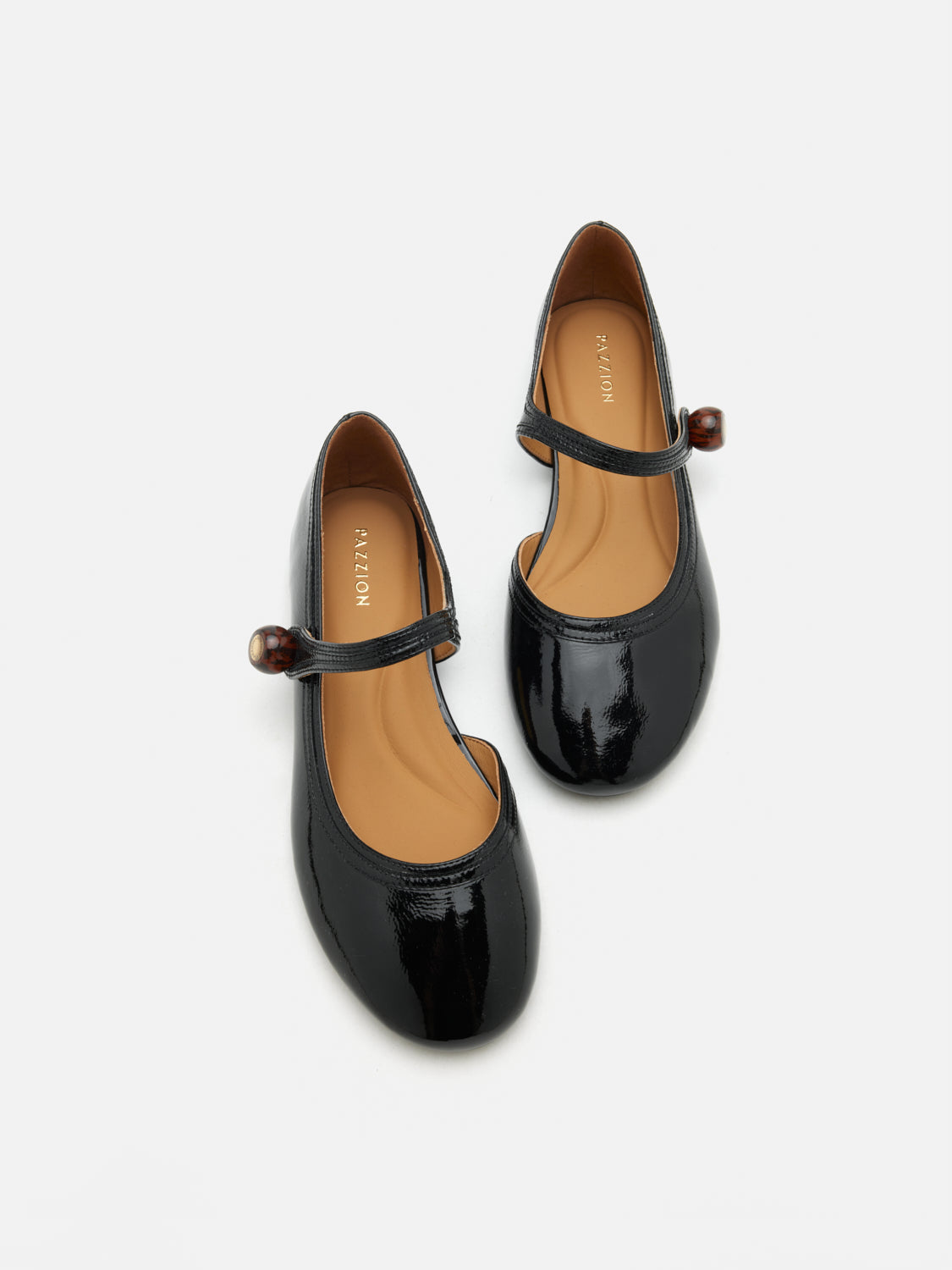 PAZZION, Bette Beaded Buckle Mary Janes, Black