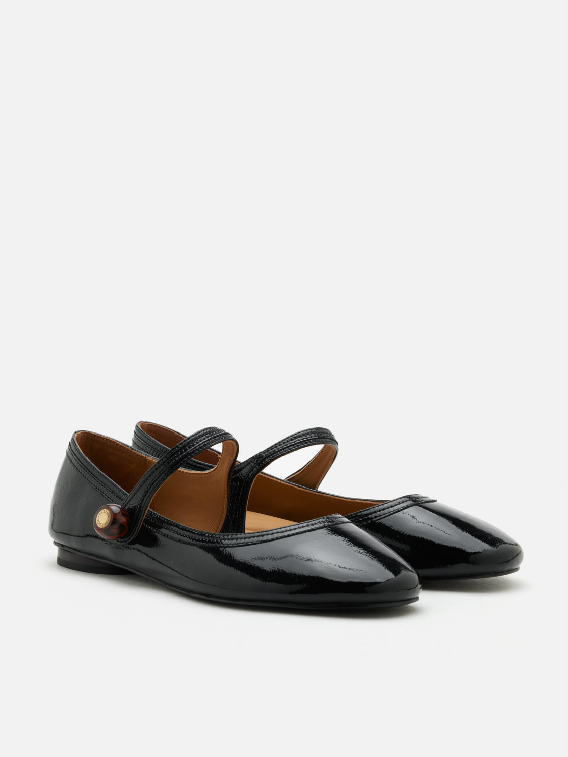 PAZZION, Bette Beaded Buckle Mary Janes, Black
