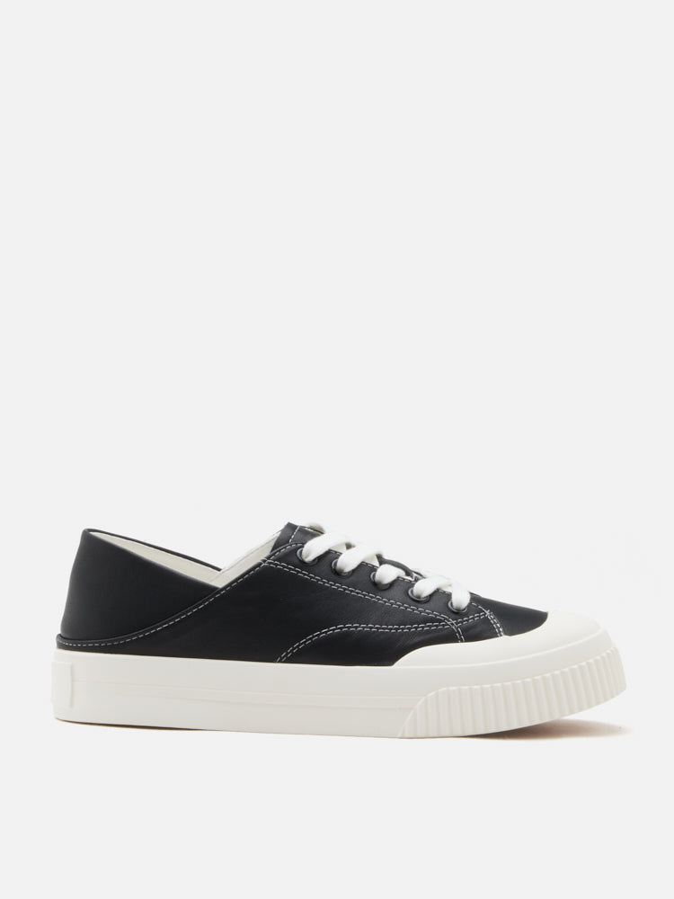 PAZZION, Binx Two-Way Leather Sneakers, Black