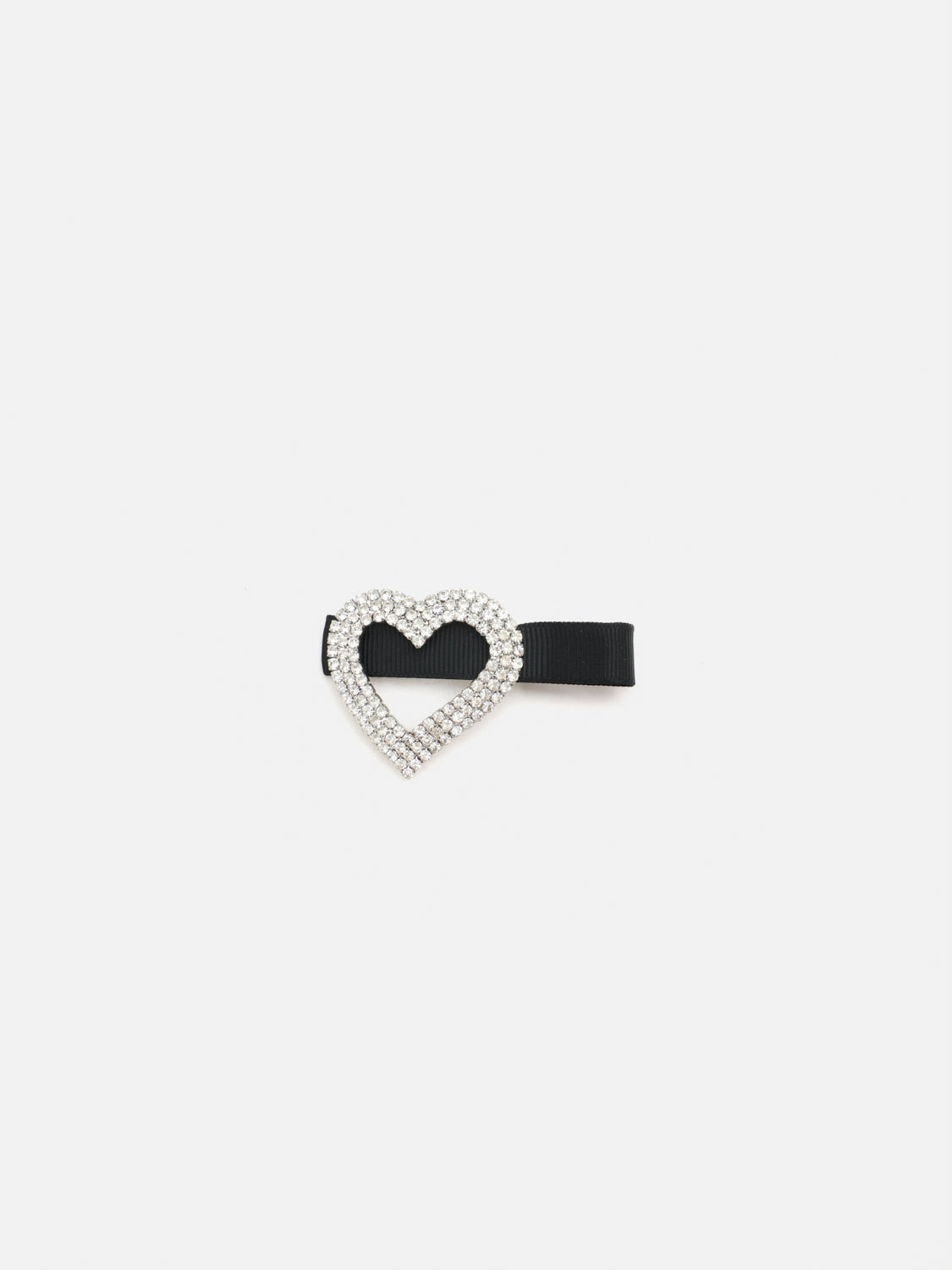 PAZZION, Brooke Diamante Heart Hair Clip, Black