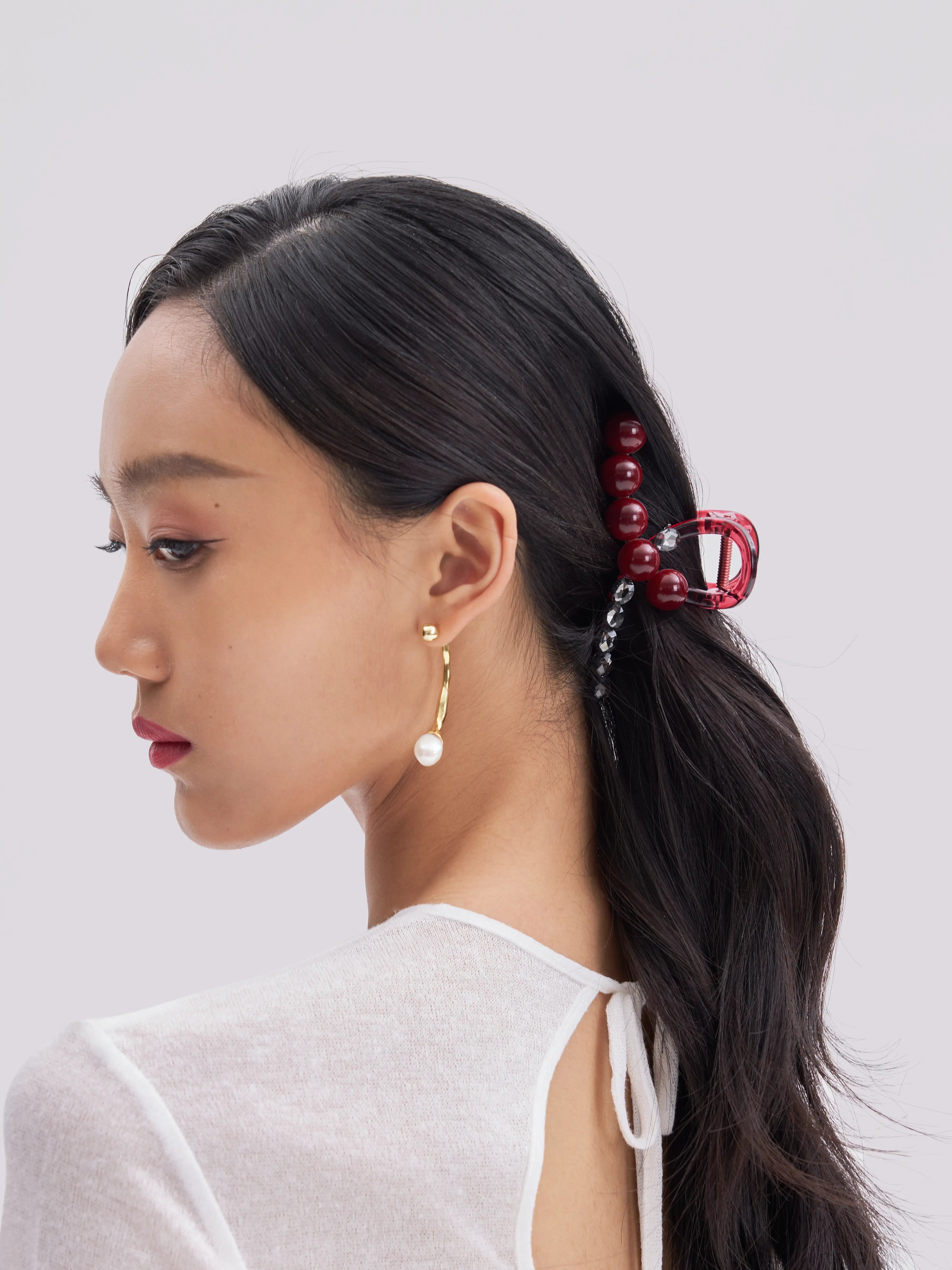 PAZZION, Cayla Claw Clip, Wine