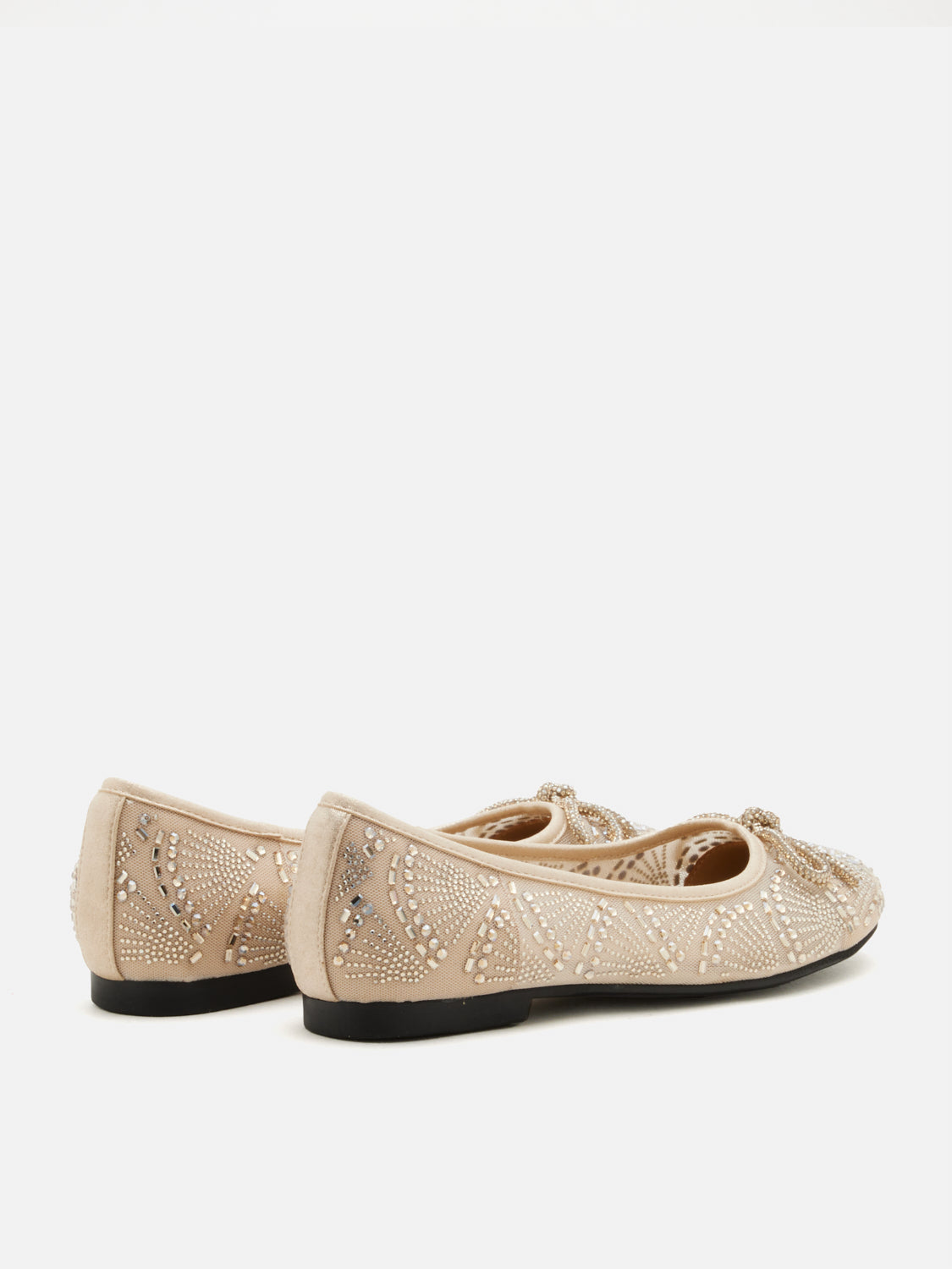 PAZZION, Celeska Crystal Bow Flats, Almond