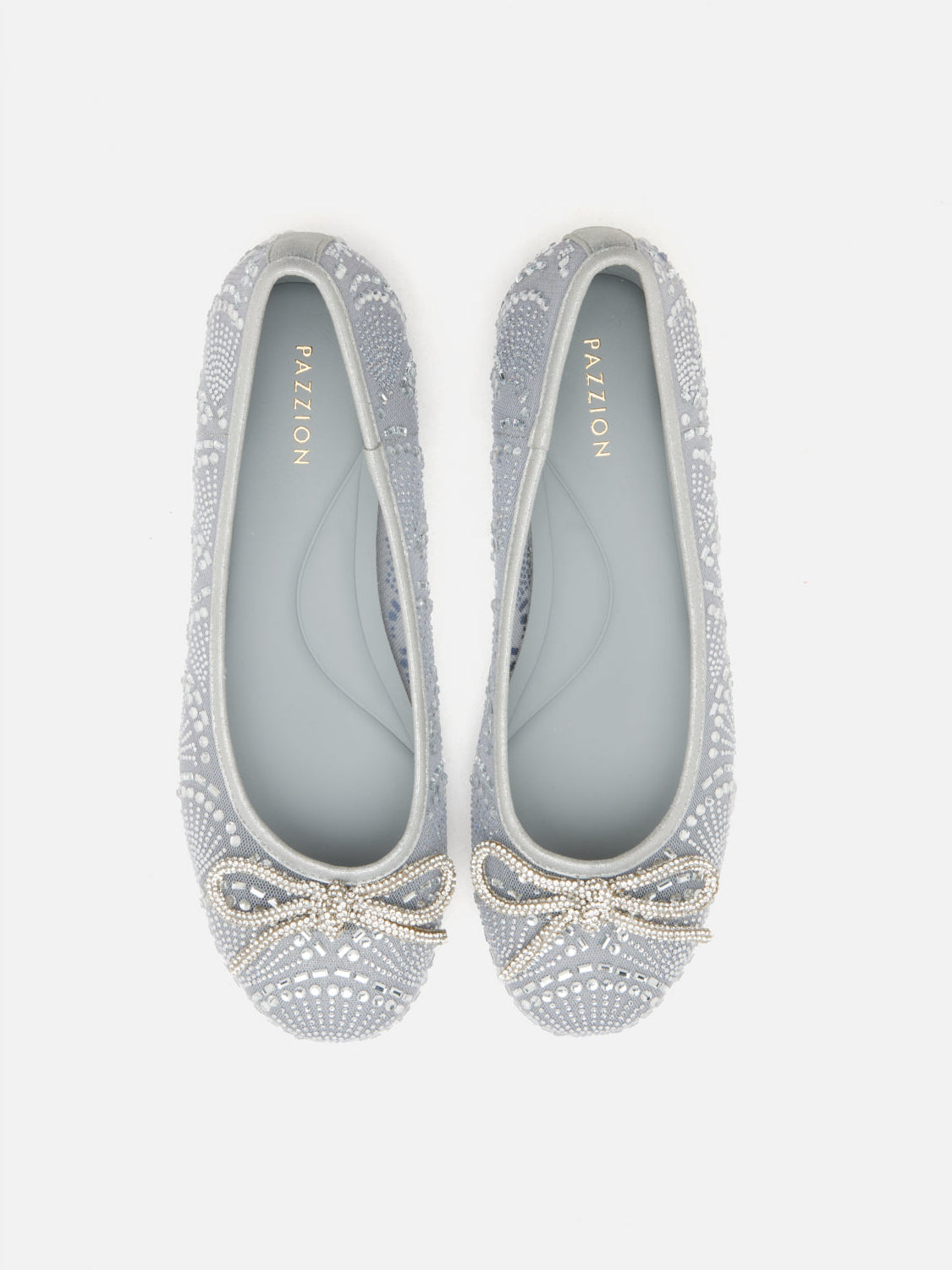 PAZZION, Celeska Crystal Bow Flats, Grey