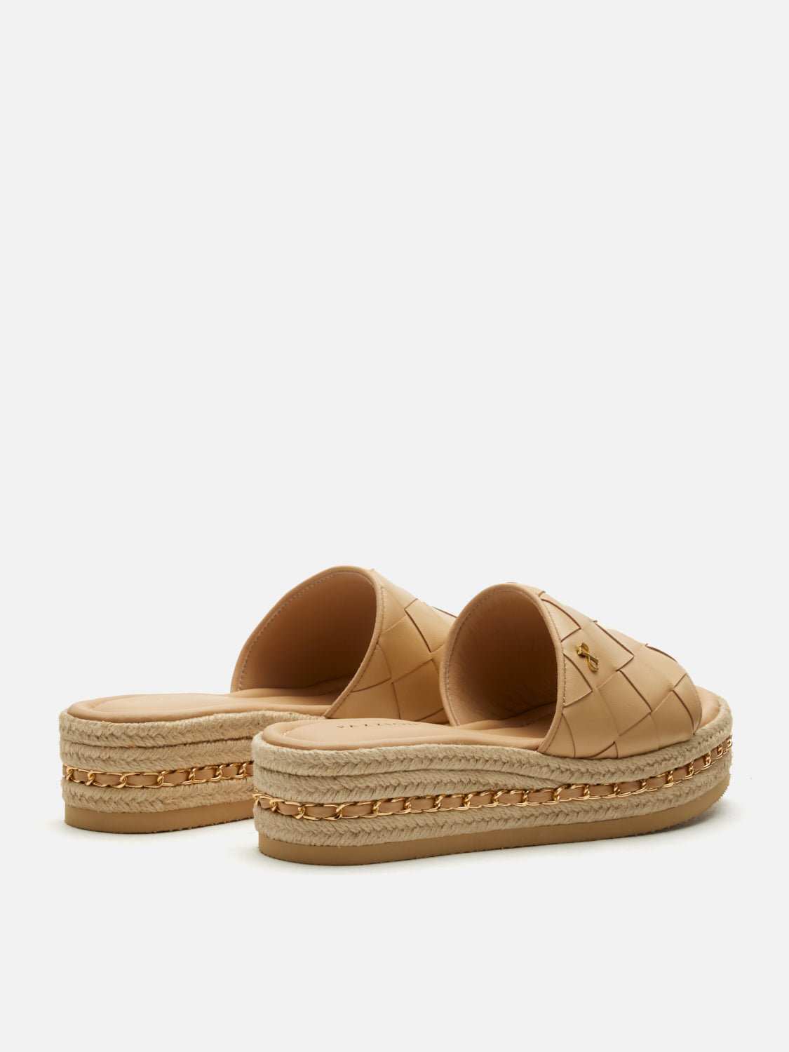 PAZZION, Clare Woven Slides, Almond