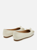 PAZZION, Clarice Bow Square Toe Flats, Beige