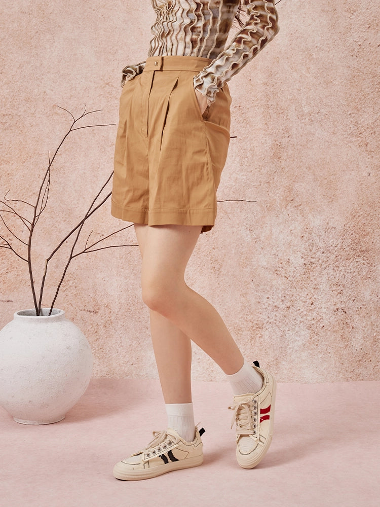 PAZZION, Claudi Asymmetric Stripe Frayed Sneakers, Beige