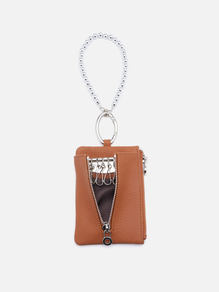 PAZZION, Cleo Mini Chained Pouch, Brown