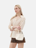 PAZZION, Coretta Weaved Shoulder Bag, White