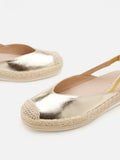 PAZZION, Danni Metallic Leather Slingback Espadrilles, Gold