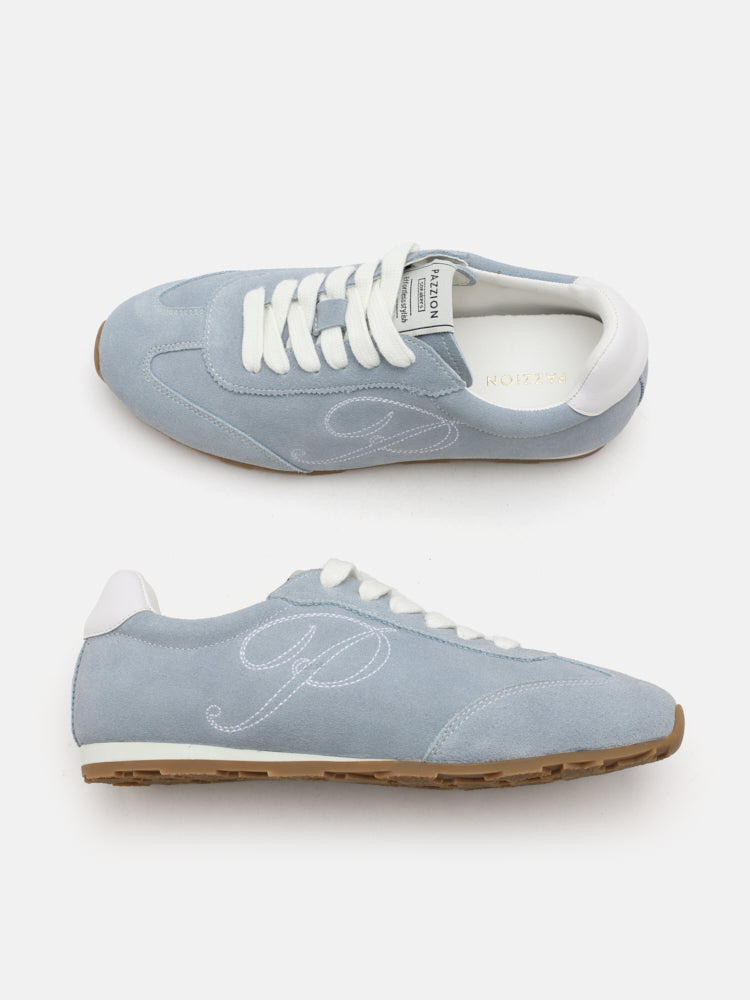 PAZZION, Daphne Suede Sneakers, Blue