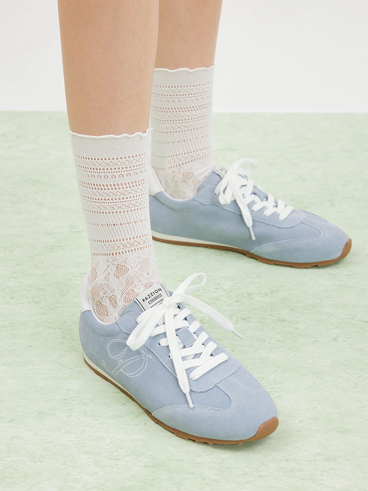 PAZZION, Daphne Suede Sneakers, Blue