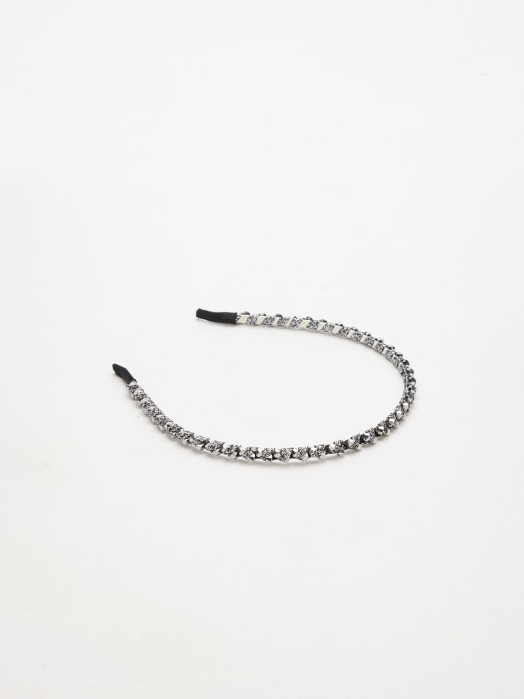 PAZZION, Dara Diamante Hair Band, Pewter