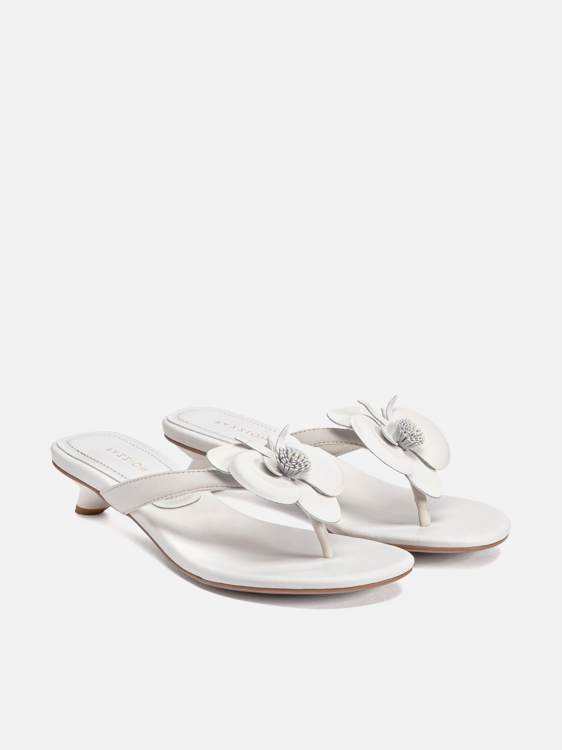 PAZZION, Davielle Orchid Leather Sandal Heels, Beige