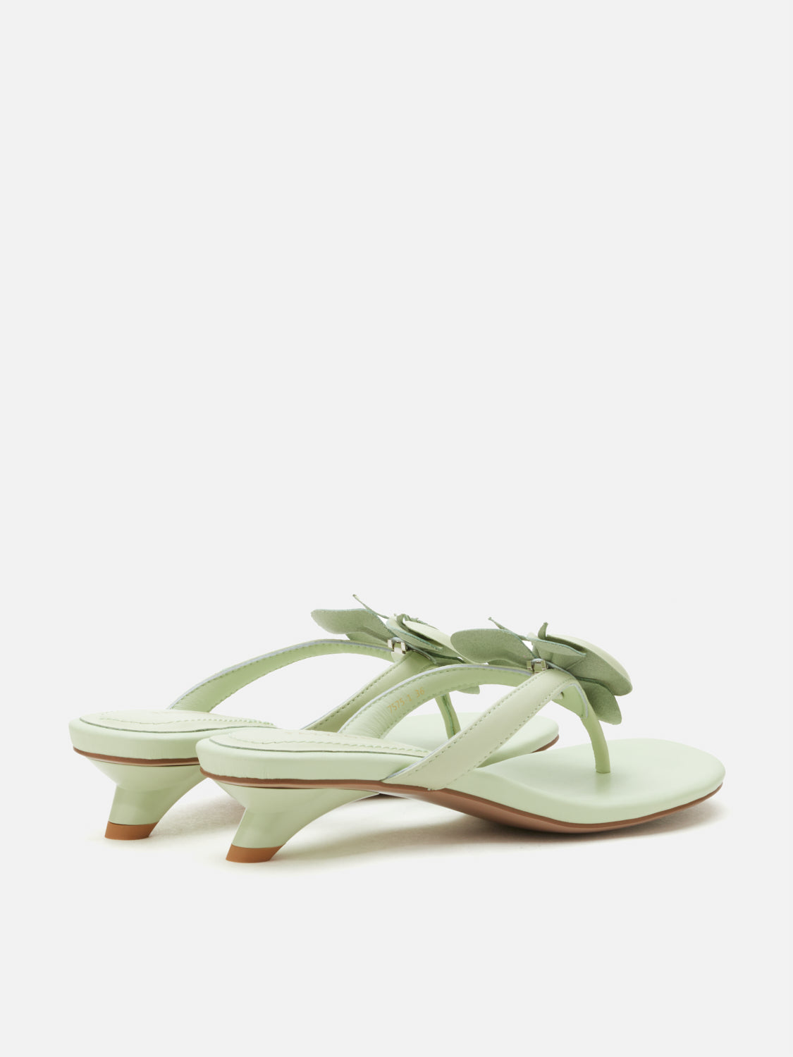 PAZZION, Davielle Orchid Leather Sandal Heels, Lightgreen