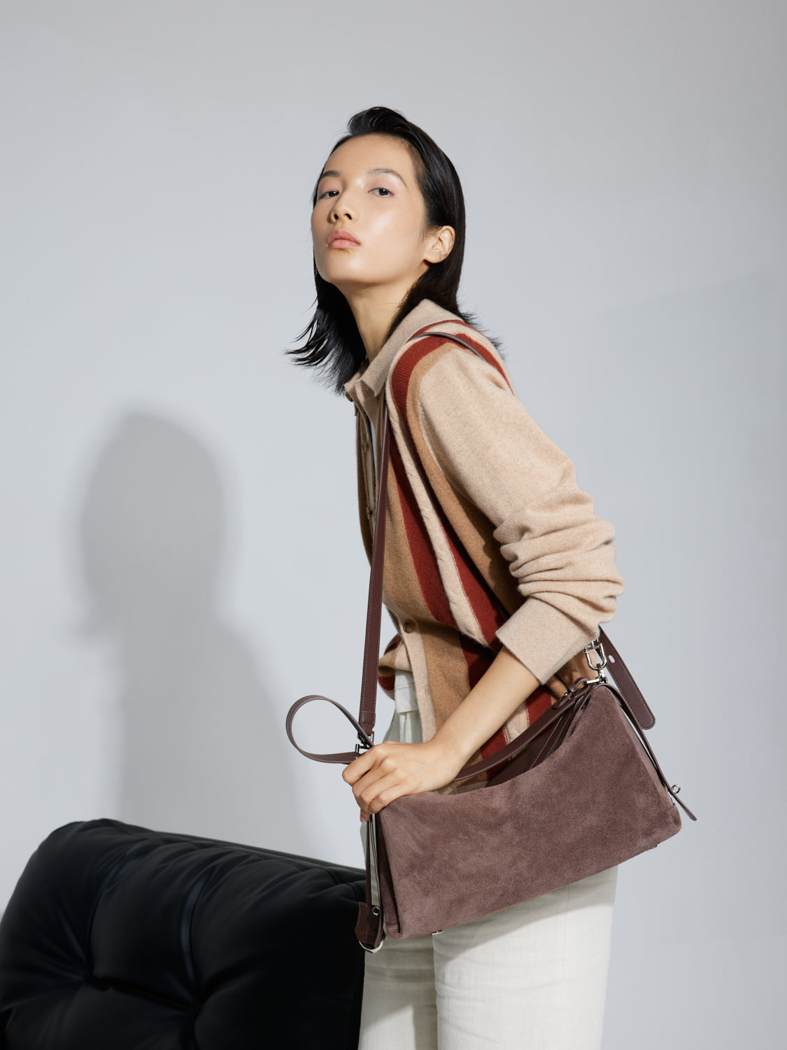 PAZZION, Delivienne Shoulder Bag, Darkbrown