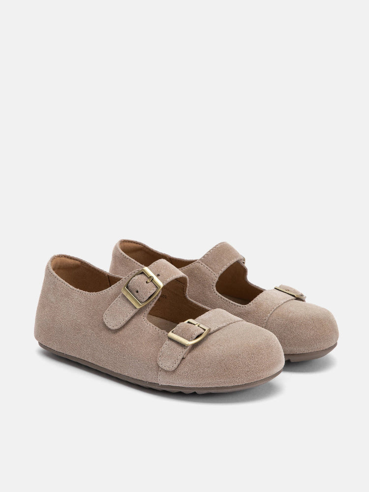 PAZZION, Dora Suede Mary Janes, Almond