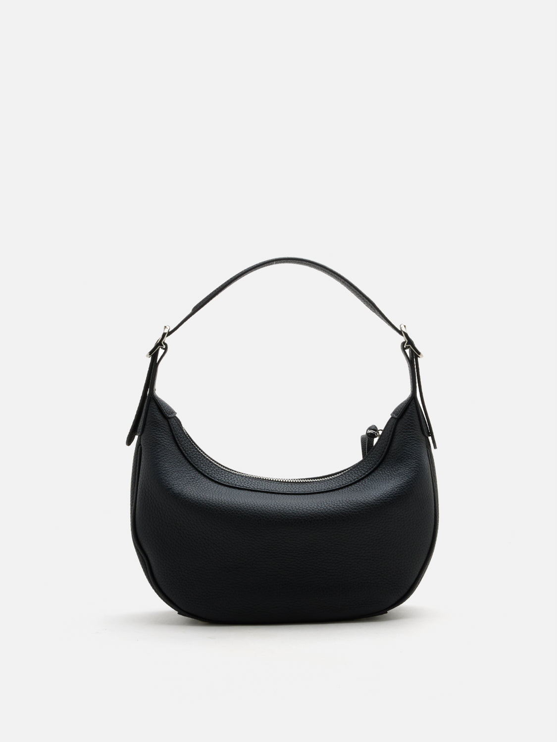 PAZZION, Elaine Crescent Leather Bag, Black