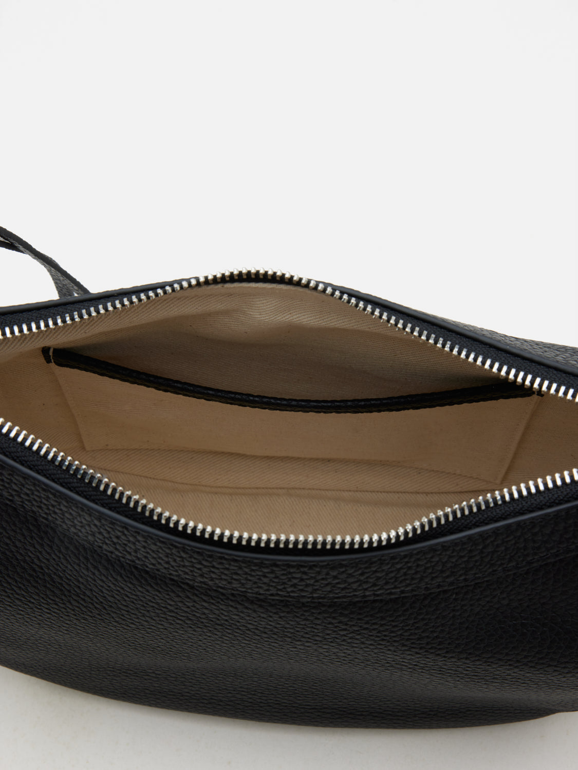 PAZZION, Elaine Crescent Leather Bag, Black
