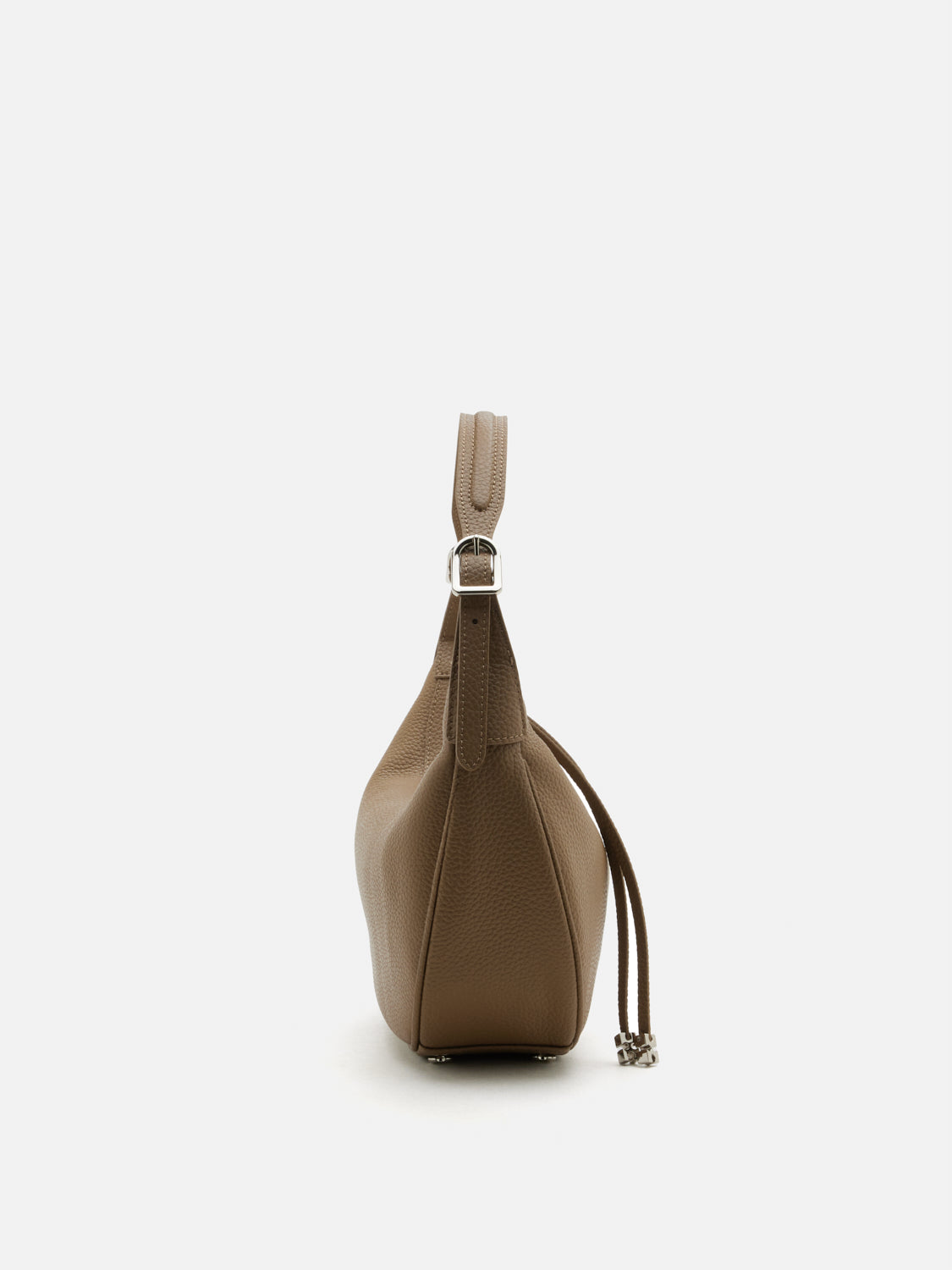 PAZZION, Elaine Crescent Leather Bag, Khaki