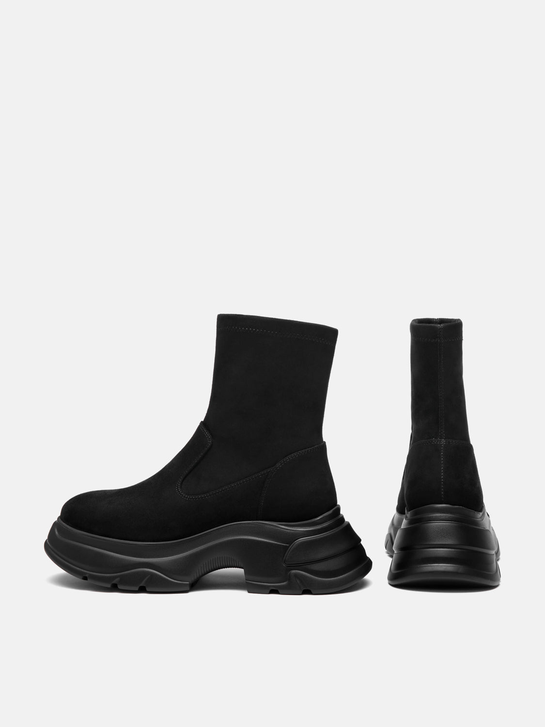 PAZZION, Eleanor Velvet Leather Ankle Boots, Black