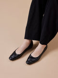 PAZZION, Elie Ruched Padded Flats, Black