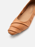 PAZZION, Elie Ruched Padded Flats, Brown