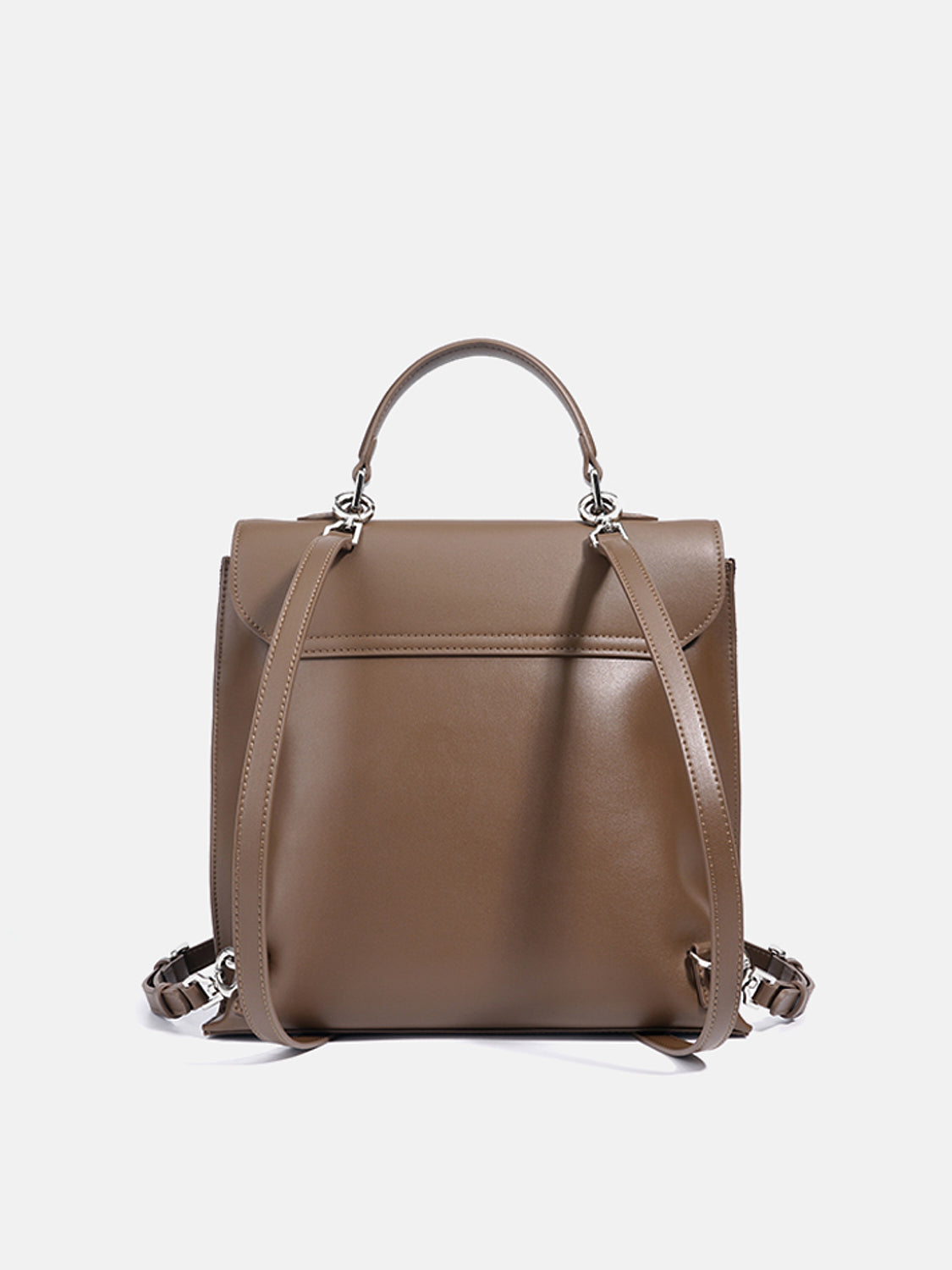 PAZZION, Elisa Twist Lock Three-Way Backpack, Brown