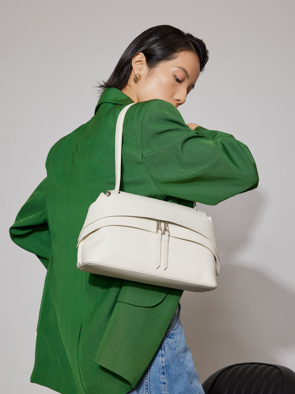 PAZZION, Eralisse Leather Bag, Beige