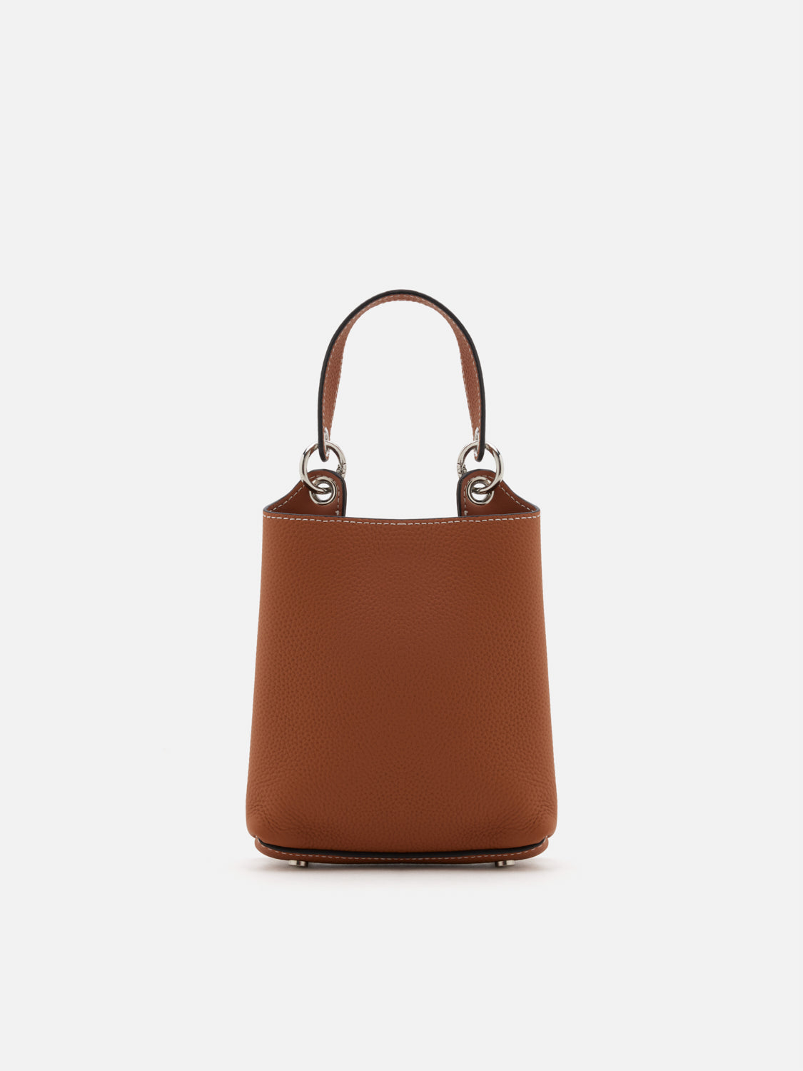 PAZZION, Estelle Leather Mini Bucket Bag, Brown