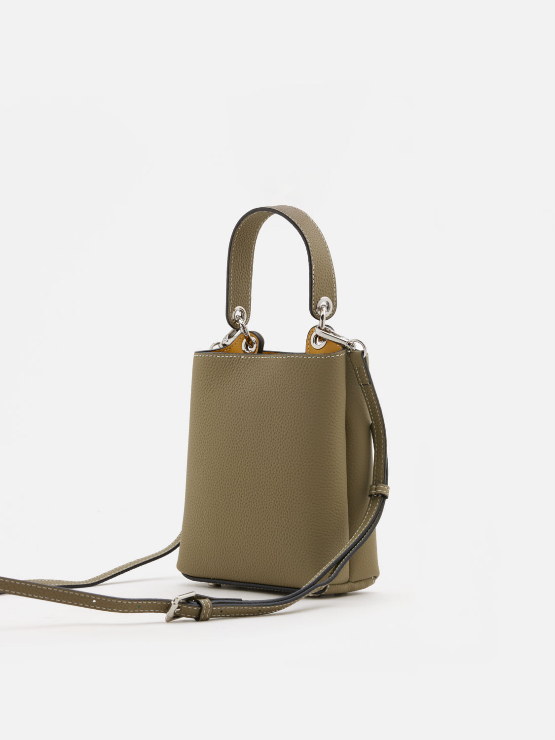PAZZION, Estelle Leather Mini Bucket Bag, Lightgreen