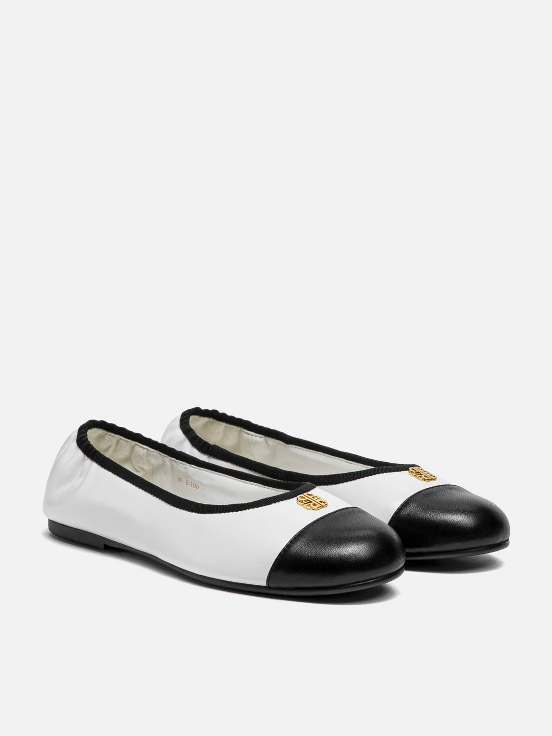 PAZZION, Farielle Quilted Cap Toe Leather Ballet Flats, Beige