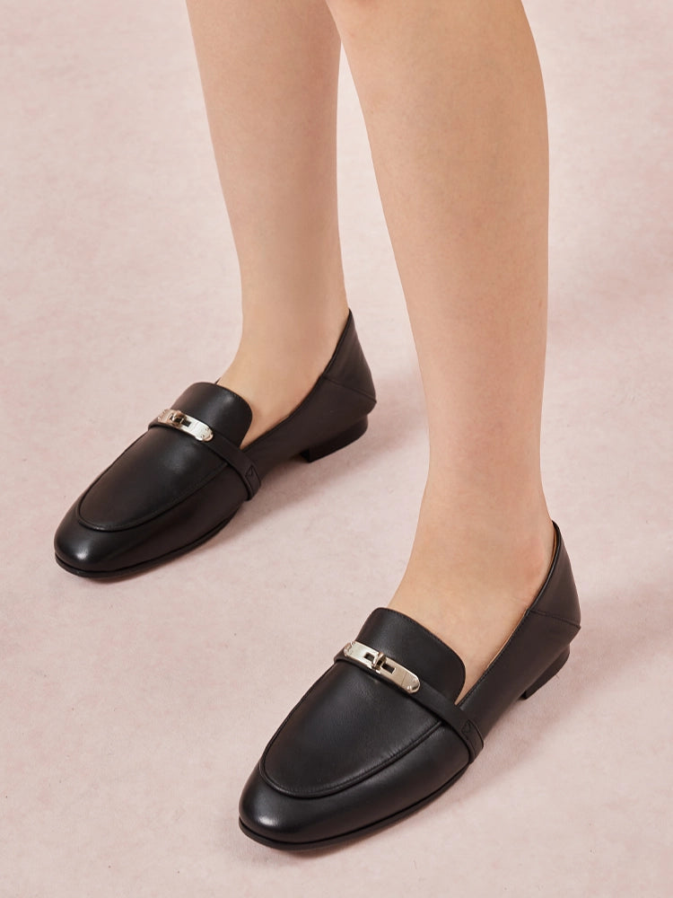 PAZZION, Felicity Classic Loafers, Black