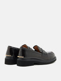 PAZZION, Finn Studded Heel Penny Loafers, Brown