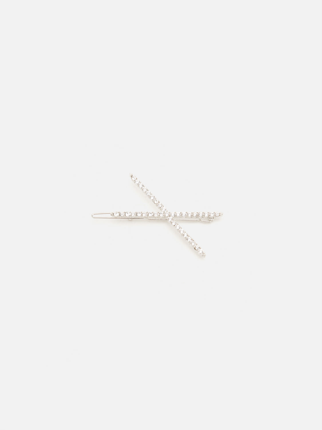PAZZION, Gail Crystal Embellished Hair Clip, Silver