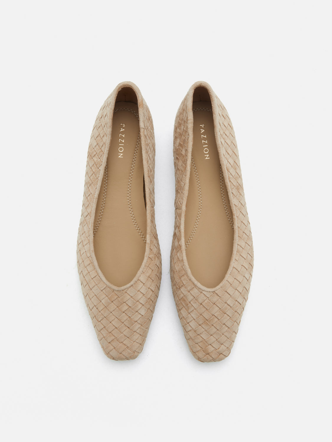 PAZZION, Geneva Woven Flats, Almond