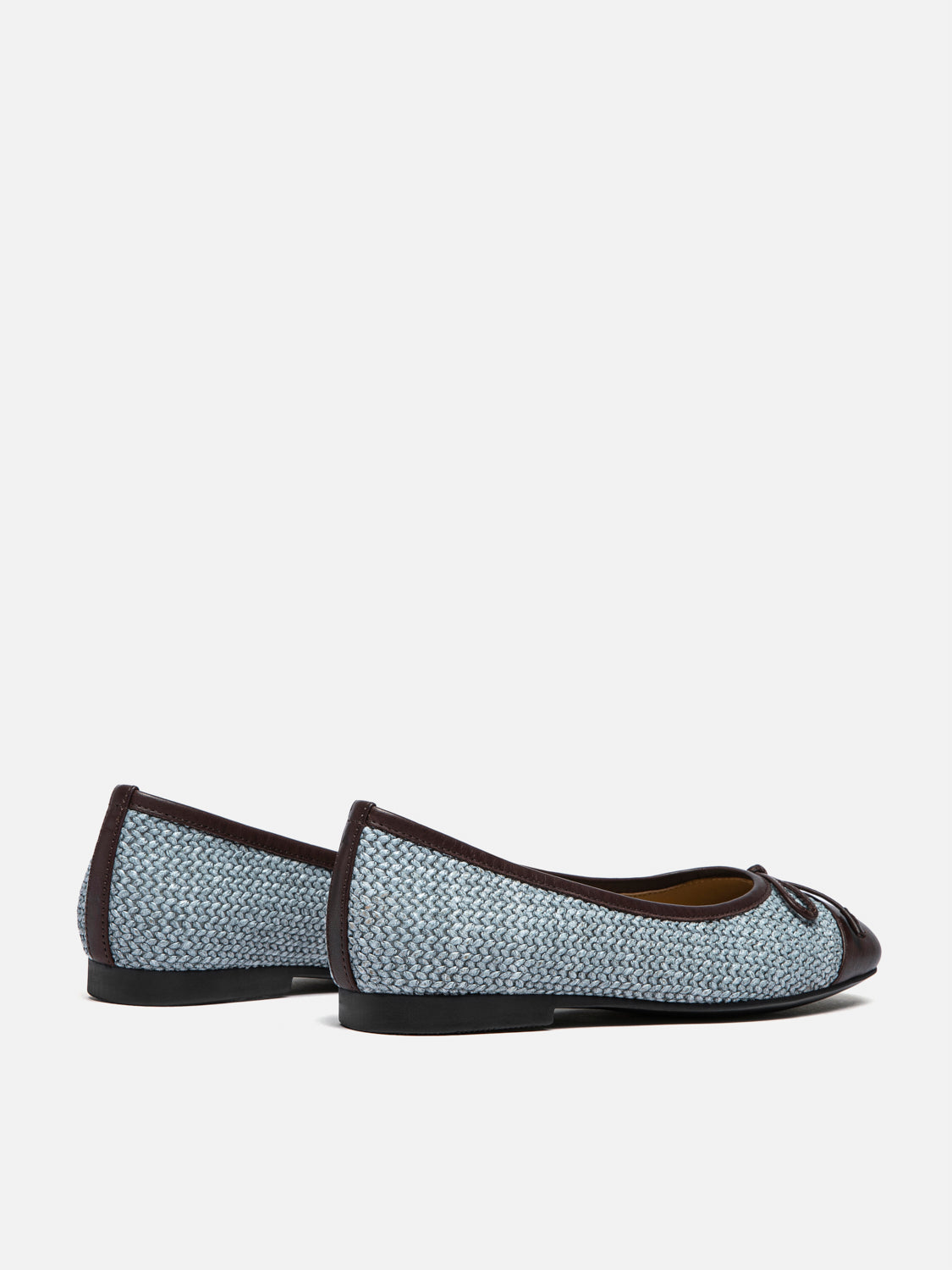 PAZZION, Georgia Tweed Toe Cap Bow Flats, Blue